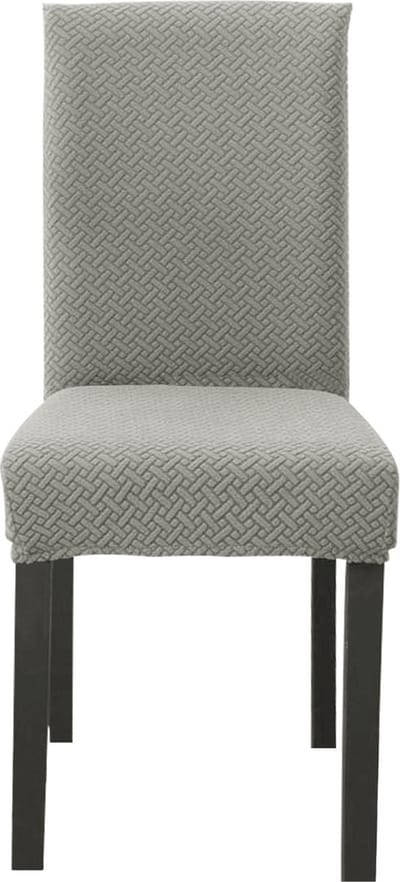 Intirilife 4x Elastische Stoelhoes in GEDESSINEERD CRÈME met 38 - 45 cm zitting en 45 - 65 cm rugleuninghoogte - Voor feesten bruiloften hotels of thuis in de eetkamer
