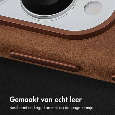 Accezz Hoesje - Geschikt voor Samsung Galaxy S25 Edge - Vintage Leather met Magnetische Ring Backcover - Tabacco Cognac