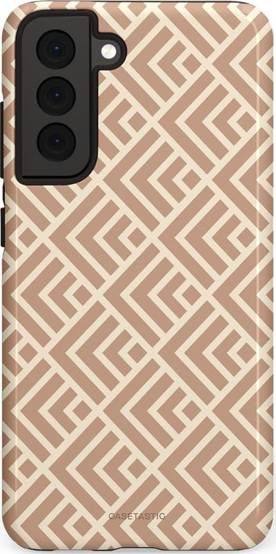 Casetastic Hoesje Geschikt voor Samsung S21 FE - Stijlvolle Beschermende Duo-layer Case - Abstract Zand Kunst