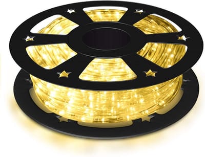 COSTWAY Lichtslang voor buiten, 30 m, lichtslang met 1080 leds, lichtketting waterdicht, werkt op stroom, led-lichtslang voor decoratie, feest, tuin, bruiloft (warmwit) [Energieklasse F]