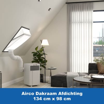 Airco Dakraam Afdichtkit - 134 x 98 cm - 2 jaar Garantie - Geschikt voor Velux: UK04 (GGL 7, 804, u04) | Fakro/Optilight: Maatcode 12 | Roto: 13/09 - Airco Slang Afsluiten - Tuimelvenster Oplossing – Dakraam Afdichting Raamafdichtingskit – Kylians