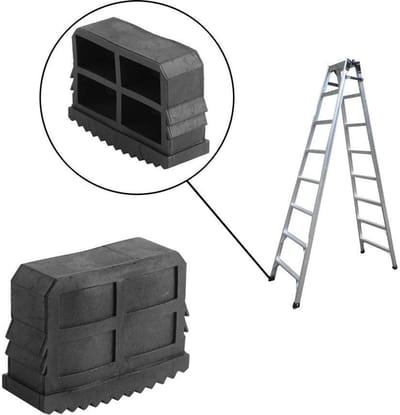Dailygoods- Ladder Voeten Antislip - Rubber Voetjes - Vervanging Aluminium Trapladder - 2 Stuks - 6 x 4,5 x 2,2 cm - Duurzaam Rubber - Ladderdop