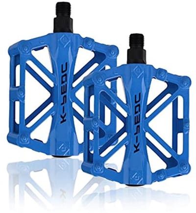 Fietspedalen Aluminium - MTB BMX Pedalen - Veilig Fietsen - 8 Anti-slip Pinnen - 92 x 98 mm - Blauw