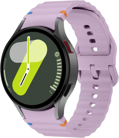 Strap-it Siliconen Wave bandje - Geschikt voor Samsung Galaxy Watch 7 (40 & 44mm) / Galaxy Watch 6 (Classic) / Galaxy Watch 5 (Pro) / Galaxy Watch 4 (Classic) - lavendel paars