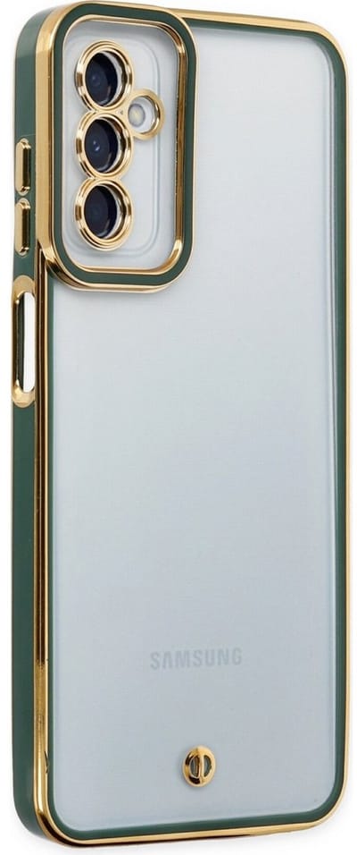 Back Cover Geschikt voor: Samsung Galaxy A35 - Hoesje Transparant en Groen Achterkantje