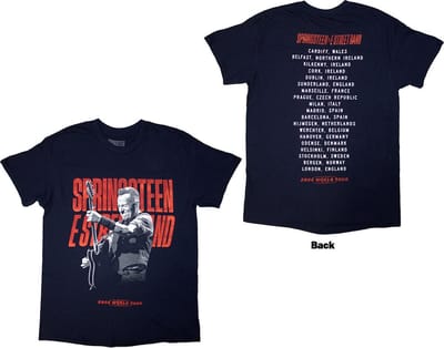 Bruce Springsteen - Tour '24 Guitar Photo Heren T-shirt - S - Donkerblauw