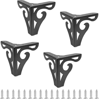Meubelpoten Set - Bankvoeten Kastpoten - Meubels Upgraden - Holle Driehoekige Poot - 8 cm - Zwart