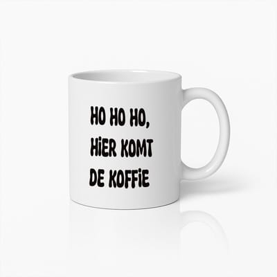 Grappige "Ho Ho Ho, Hier Komt De Koffie" Mok – Humoristische Koffiemok Voor Kerst & Dagelijks Gebruik