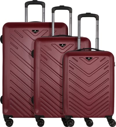 CHECK.IN Milan 4-wiel bagageset 3st. - Harde bagage - TSA slot - rot