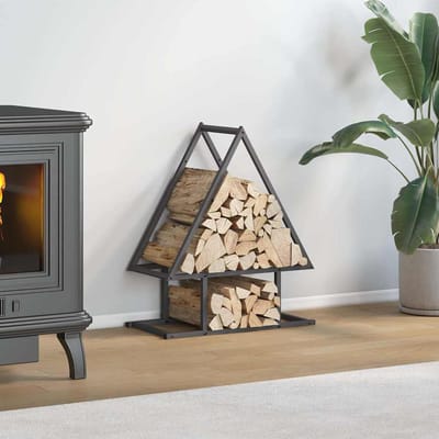 vidaXL - Brandhoutrek - 50x25x60 - cm - koudgewalst - staal - zwart