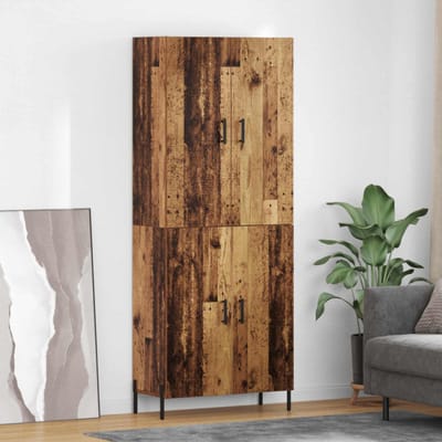 vidaXL Highboard Oud Hout 69,5 x 34 x 180 cm Bewerkt hout