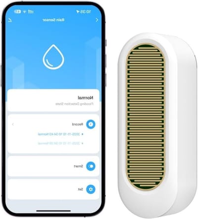 Slimme Regensensor - Neerslagmelder - Wateroverlast voorkomen - Hoge gevoeligheid detectie - 73x27x23mm - Wit