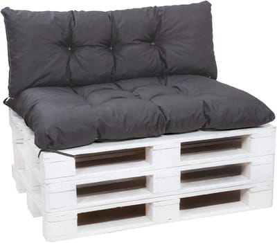 Palletkussenset Antraciet voor Tuinmeubelen - Zit- en Rugkussens