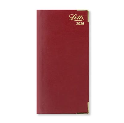 Letts of London Lexicon Slim Week to View Diary with Appointments 2026 Burgundy