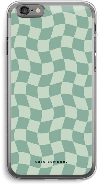 Case Company® - Hoesje geschikt voor iPhone 6 PLUS / 6S PLUS hoesje - Grid Groen - Soft Cover Telefoonhoesje - Bescherming aan alle Kanten en Schermrand