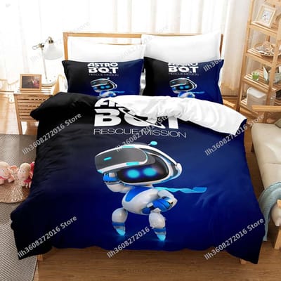 ASTRO BOT Beddengoedset Eenpersoons Tweepersoons Tweepersoons Queen Kingsize Bedset Volwassene Kinderkamer Dekbedovertreksets 3D Print Anime Beddengoed S EU Single(135x200cm)