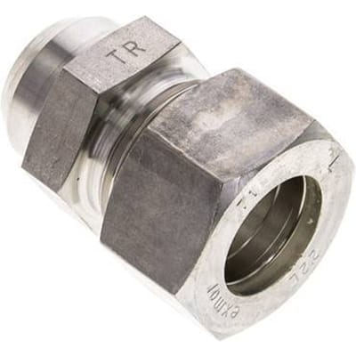 22L & 27mm RVS Rechte Knelfitting Lasverbinding 160bar ISO 8434-1