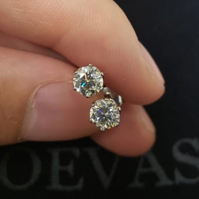 Echte 0.5/1 Karaat D Kleur Moissaniet Bruids Stud Oorbellen 100% 925 Sterling Zilver Glanzend Verlovingsfeest Fijne Sieraden brown