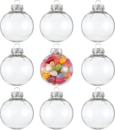 Kerstballen 15 Transparante om te Vullen en te Versieren (6cm) - Gepersonaliseerde Kerstboomversieringen - DIY Decoratie voor Kerstmis, Bruiloften, Feesten