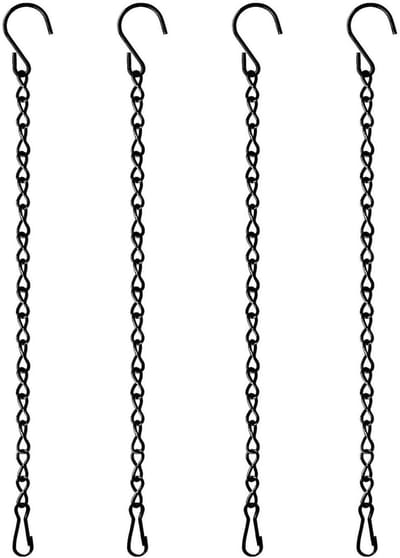 Cosensi- Kettingen 50 cm - 4 Stuks - Robuuste Metalen Kettingen - Zwart - Tuinaccessoires - Geschikt voor Bloempotten - Ophangkettingen