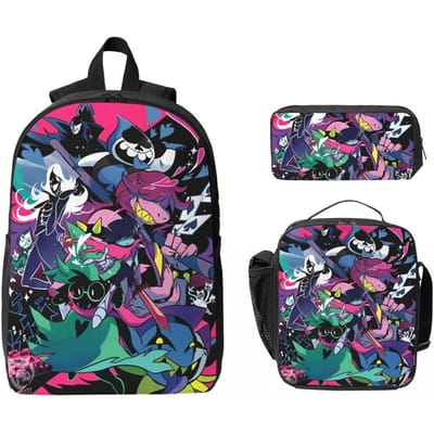 3-delige Deltarune Videogame Rugzak Set voor Meisjes Jongens Pennen Etuis Schooltas Sets met Lunchbox Voor Schoolleerlingen Rugzak
