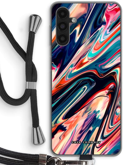 Case Company® - Hoesje met koord geschikt voor Samsung Galaxy A13 5G hoesje met Koord - Quantum Being - Telefoonhoesje met Zwart Koord - Bescherming aan alle Kanten en Over de Schermrand