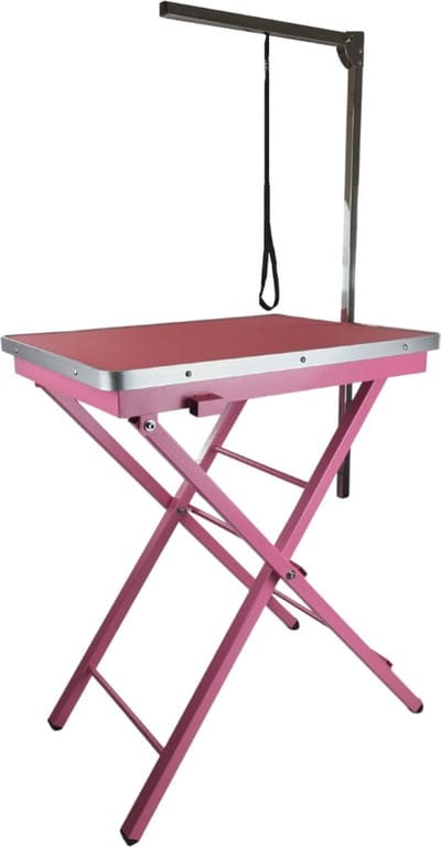 Trimtafel Showtime - Ringside - Honden Showtafel Trimtafels Voor Hond en Puppy - Met Trimarm en Trimlus - Inklapbaar - Roze - 60 x 45 x 82 CM