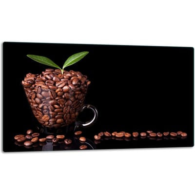 TMK ArtDeko Serie - Snijplank - Glas - 52x30 cm - Koffie Motief