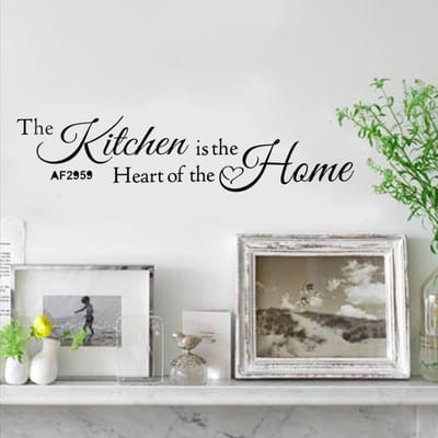 5 Pièces Décoration Maison Autocollants Muraux Auto-Adhésifs DIY Motif Lettres Anglaises Amovible Papier Peint de Cuisine Noir gray