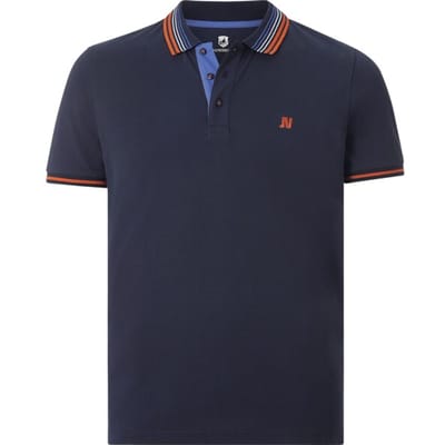 Jan Vanderstorm herren Poloshirt - 56/58 - donkerblauw - Plus Size