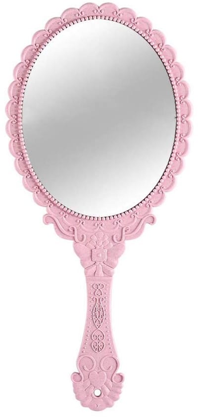 Dailygoods- Handspiegel met handvat - Compacte Reishandspiegel - Ovale Make-up Spiegel - Vintage Decoratieve Spiegel - Elegant Design - Uitzonderlijke Helderheid