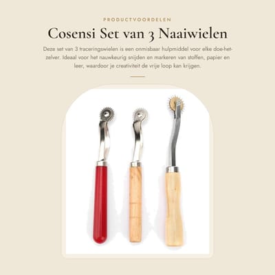 Dailygoods - Set van 3 Naaiwielen voor Creatieve Projecten
