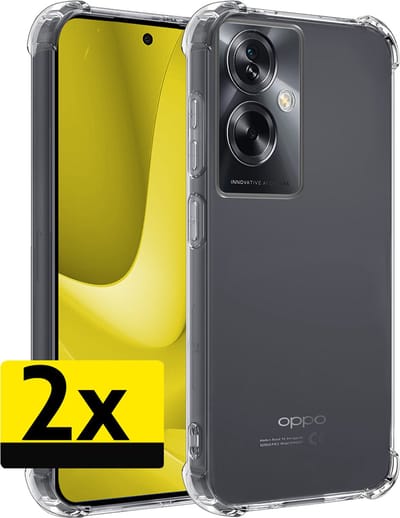Hoesje - 2 Stuks - Geschikt voor OPPO A79 - Sterk & Shockproof - Siliconen Case - Back Cover - Telefoon Hoes Shock Proof - Telefoonhoesjes - Transparant