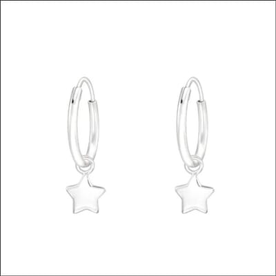 Oorbellen meisje - Oorringen - Zilveren oorringetjes 12mm - Meisje Hoops | Ster-5mm | |2mm | Zilver | Kinderen | Verkleurd niet