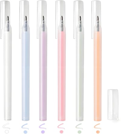 Lijmstiften als lijmpen, 6 kleuren, dubbelzijdig plakband, stift voor scrapbooking, knutselen, precisie-lijmstiften, set voor school, doe-het-zelf, handwerk, afstuderen, cadeau
