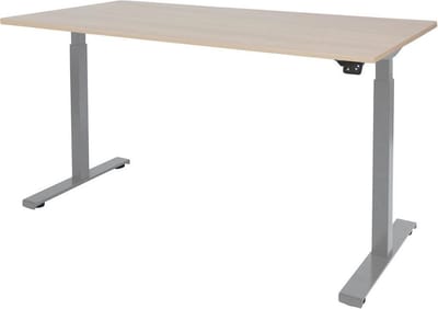Zit Sta Bureau - Elektrisch 160x80 Eiken -alu frame