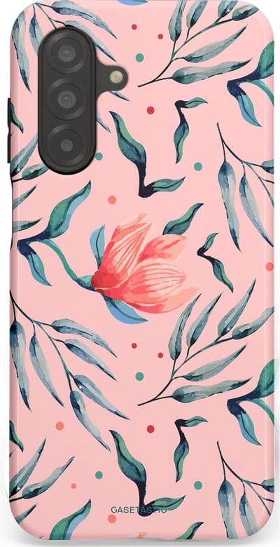 Casetastic hoesje geschikt voor Samsung Galaxy A26 - Dubbellaagse bescherming - Roze Bloemen en Takken - Fashion Case - Lichtroze Zilver Perzik