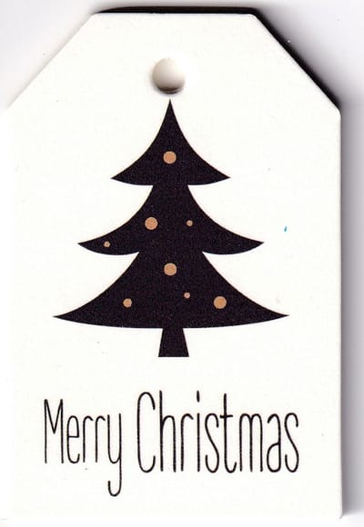 Bloemenkaartjes - 25 Stuks - Mini Kerstboom Kaartjes – 4.5 x 7 cm - Bloemist – Merry Christmas – KK-003