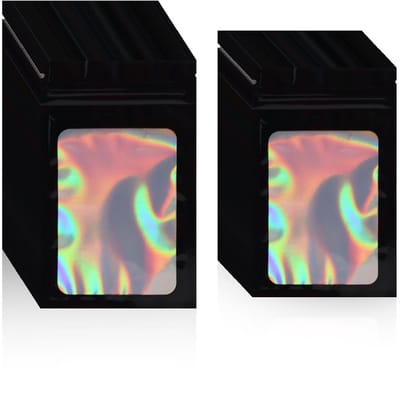 Dailygoods- Druksluitzakken 150 Stuks - Zwarte Aluminiumfolie - Transparante Ramen - Verzegelde Zakjes - Geschikt voor Sieraden/Snoep - Maat 10,5 x 15 cm / 8 x 13 cm - Verpakkingszakjes