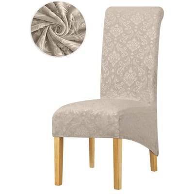 1 /2 /4 /6 Stuks Fluweel Stof Grote Eetkamerstoelhoes XL Maat Hoes voor Stoelen Lange Rug Keukenstoelhoezen Elastische Stretch 2 Pieces