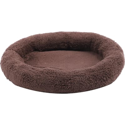 Nid Sommeil Profond pour Animaux Doux Respirant Sommeil Amélioré Coussin Lit Rond pour Chats et Chiens Marron L L marron