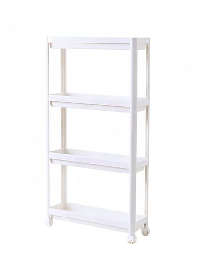Decopatent - Smal Keukenrek opbergrek 4 laags op Wieltjes met Vakken - Smalle kast - Keukentrolley met wielen - Badkamer - Nisrek - Afm: 44 x 17 x 100 Cm