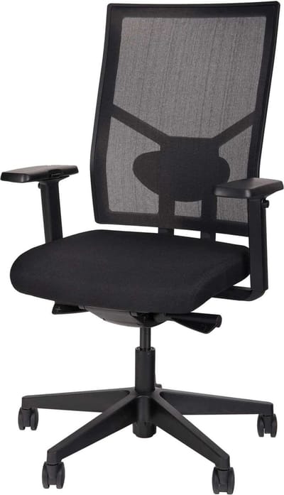 Ergonomische bureaustoel 787 NPR-1813 zwarte zitting met rug in zwart mesh stof chroom frame