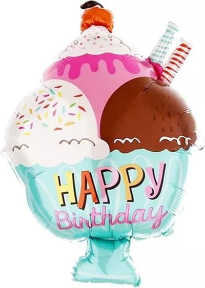 Folie Ballon happy birthday taart, verjaardags-ballon 50cm