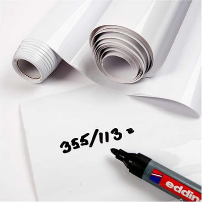 Whiteboard Folie, B: 45 cm, wit, 2 m/ 1 rol