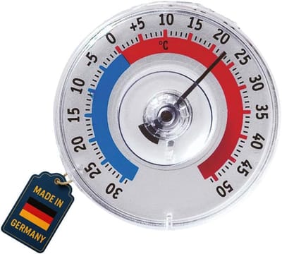 Analoge Raamthermometer met Zuignap voor Buitentemperatuur