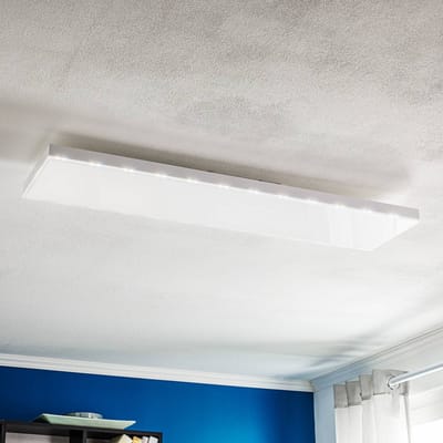 Briloner Leuchten - LED-paneel, plafondlamp dimbaar, plafondlamp met lichtrand, sterrendecoratie, incl. afstandsbediening, kleurtemperatuurregeling, 24 watt, 2400 lumen, wit