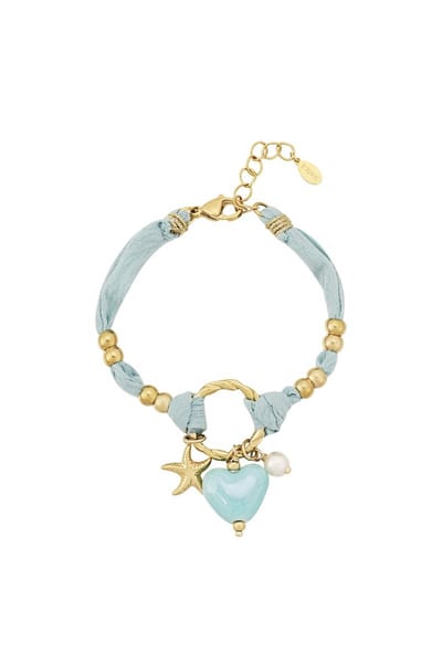 Bijoutheek Armband (Sieraad) Stof Hart Blauw
