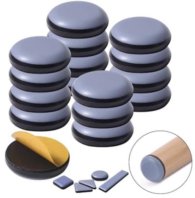 Zelfklevende Meubelsliders voor Tapijt en Houten Vloeren (Rond 25mm)
