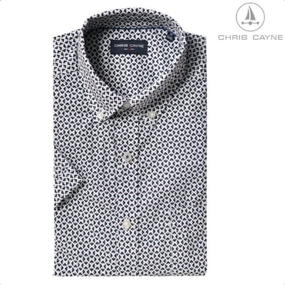 Blouse 1018 blauw print KM Chris Cayne - maat M